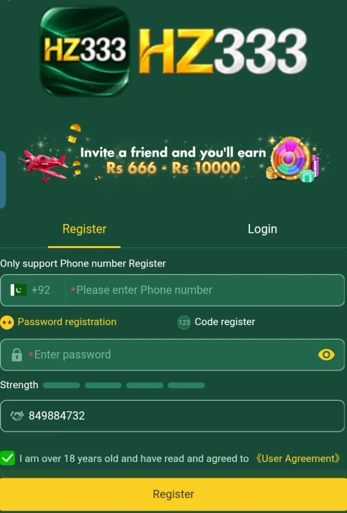 HZ333 game register