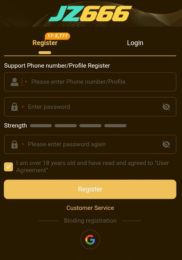 JZ666 game register