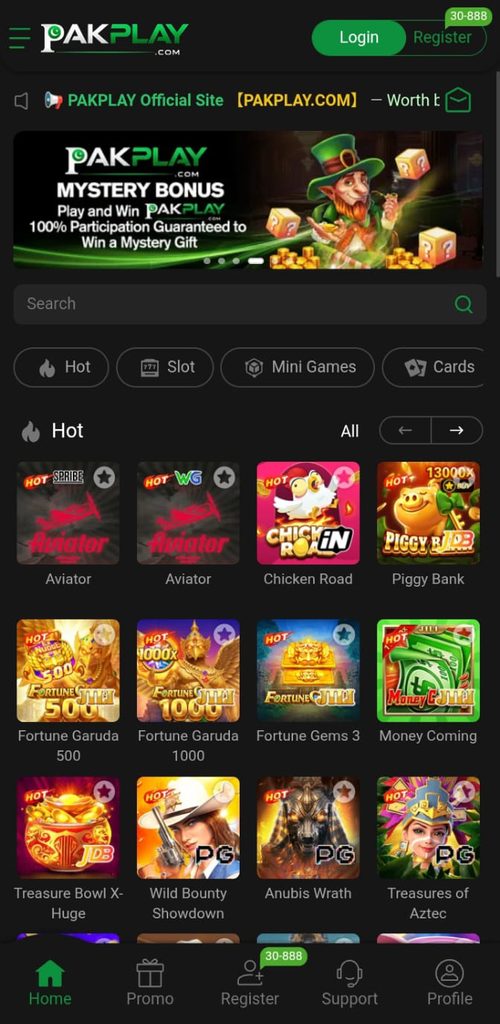 PAKPLAY Game main menu